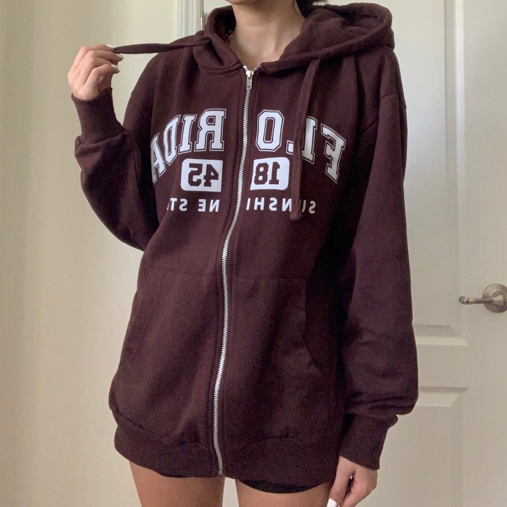 Brown Oversized Florida Hoodie